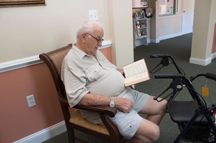 St. Marys Staged Photos resident man reading