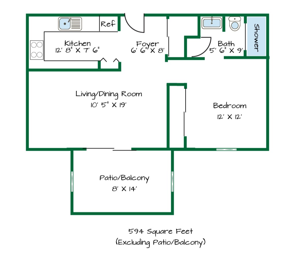 One Bedroom Apartment with Balcony