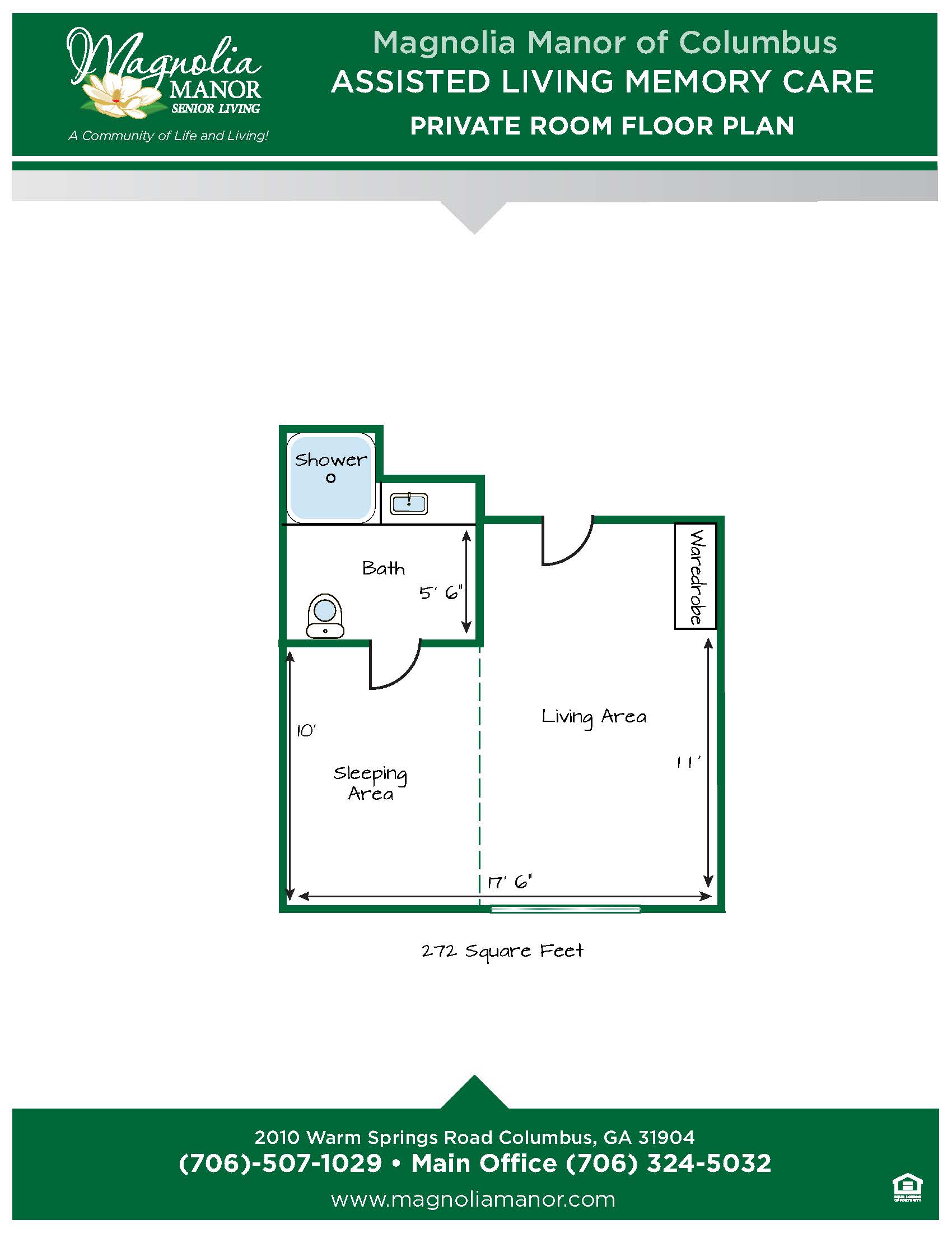 01865 COLUMBUS Assisted Lving Regular Private Room Floor Plan 2023 (Updated 2025)